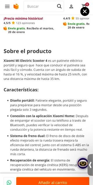 Patinete Eléctrico Xiaomi
