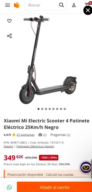 Patinete Eléctrico Xiaomi