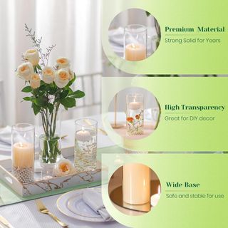 Juego 6 Jarrones Cilíndricos Vidrio