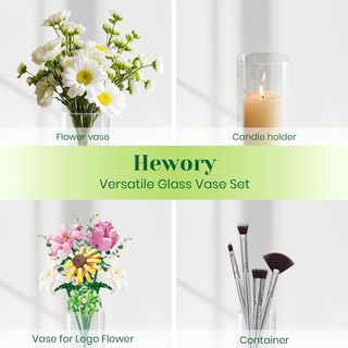 Juego 6 Jarrones Cilíndricos Vidrio