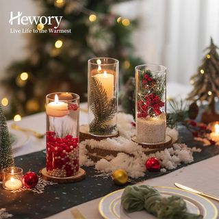 Juego 6 Jarrones Cilíndricos Vidrio