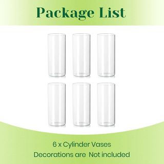Juego 6 Jarrones Cilíndricos Vidrio