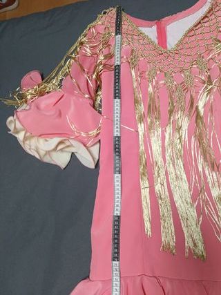 Traje Flamenca T.40 Rosa y Beige