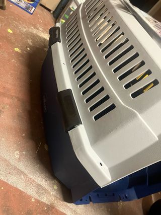 Transportín para mascotas azul y gris