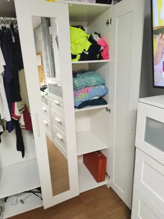 Armario blanco 3 puertas con espejo