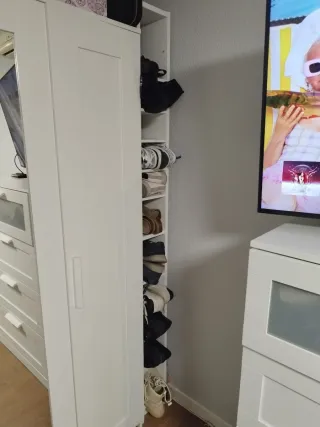 Armario blanco 3 puertas con espejo