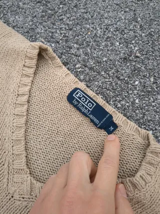 Jersey Polo Ralph Lauren Beige vintage vneck