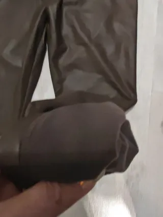 Pantaloni ecopelle marrone