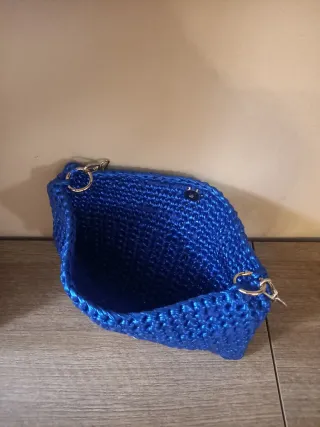 Borsetta blu metallizzato Handmade
