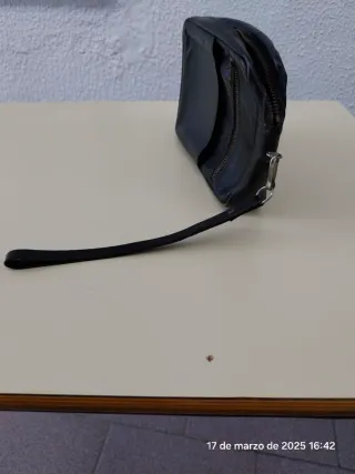 Bolso de mano de piel negro vintage