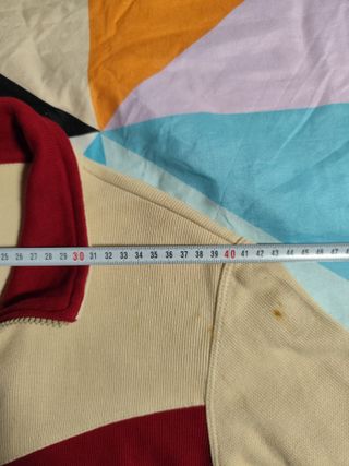 Sudadera Vintage Zembla Beige y Roja Talla M