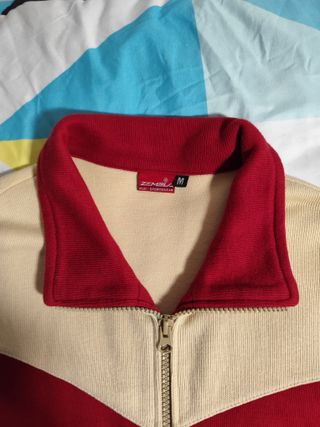 Sudadera Vintage Zembla Beige y Roja Talla M