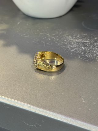Anillo tresillo oro 18k y brillantes