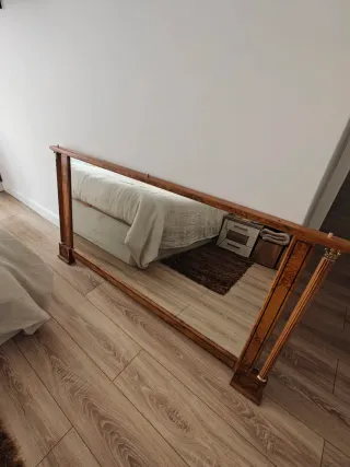 Espejo grande y regalo pequeño madera y cristal