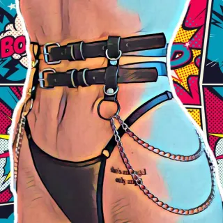 Giarrettiera con catena gothic metal punk rave roc