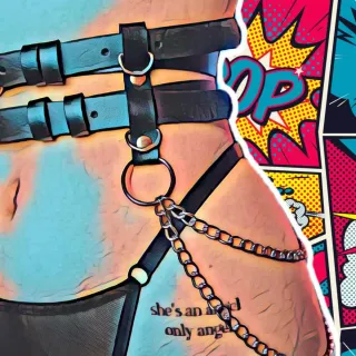 Giarrettiera con catena gothic metal punk rave roc