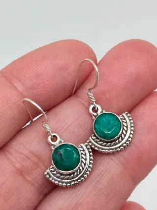 Pendientes Plata Ley 925 y Esmeralda