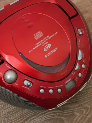 Reproductor CD Radio Sunstech Rojo