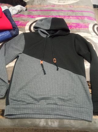 Sudadera fina chico gris y negro