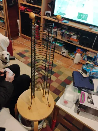 Estante porta CD metal y madera