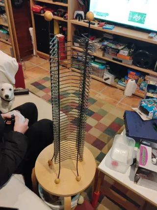 Estante porta CD metal y madera