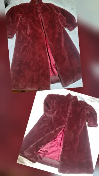 CHAQUETÓN/ABRIGO EXTRA LARGO COLOR VINO