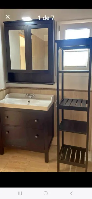 Mueble de baño completo madera y cristal