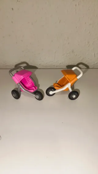 2 Passeggini per Bambole Playmobil Rosa e Arancione