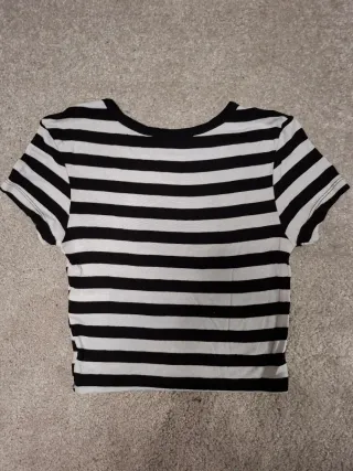 Camiseta Zara Rayas Blanco y Negro