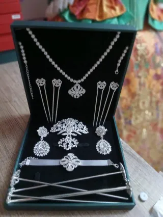 Lote Aderezo Fallera Plata y Perlas