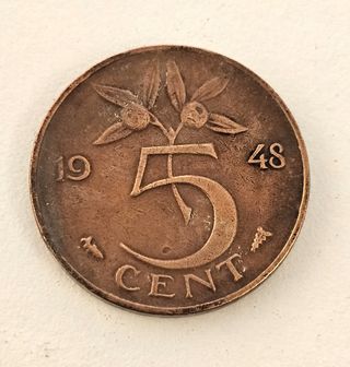 Lote 5 Monedas Países Bajos Juliana Wilhelmina