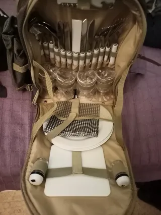 Mochila Picnic 4 personas Beige