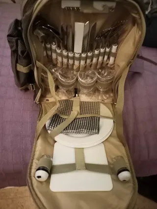 Mochila Picnic 4 personas Beige