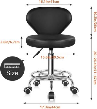 Taburete giratorio respaldo y reposapiés