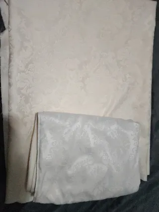 Pañolón Fallera Beige y Blanco