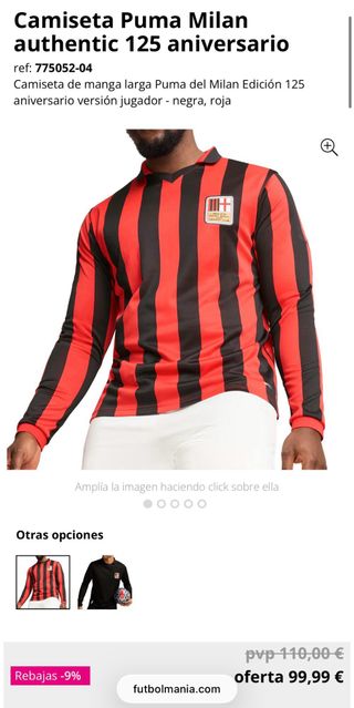 Camiseta Puma AC Milan 125 Aniversario
