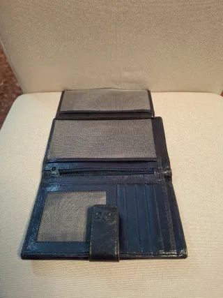 Monedero Billetero Mujer Negro y Verde