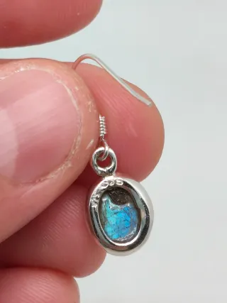 Pendientes Plata 925 y Labradorita Azul