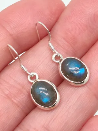 Pendientes Plata 925 y Labradorita Azul