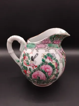 🇨🇳 Lechera porcelana Macao flores pájaros