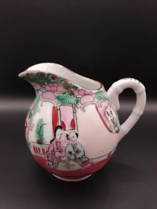 🇨🇳 Lechera porcelana Macao flores pájaros