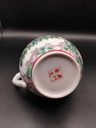 🇨🇳 Lechera porcelana Macao flores pájaros