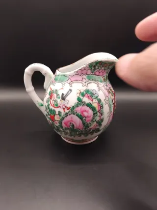 🇨🇳 Lechera porcelana Macao flores pájaros