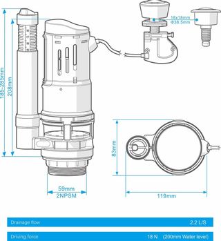 Ibergrif Mecanismo de Descarga Cisterna Universal