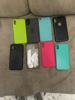 iPhone X Argento + 8 Custodie