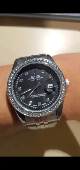 Rolex Datejust Negro con Bisel de Diamantes