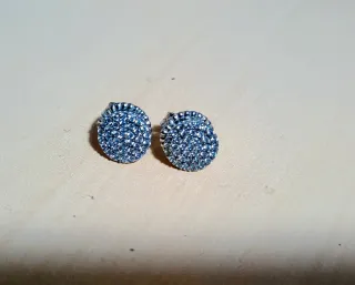 Pendientes plata botón brillantes