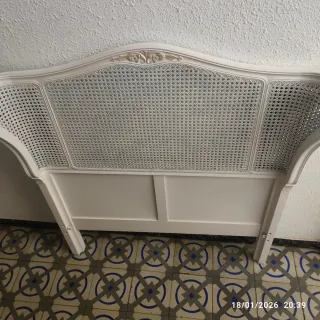 Cabecero Cama individual Blanco Ratán