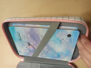 Estuche funda escritorio viaje blanco rosa