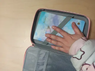 Estuche funda escritorio viaje blanco rosa